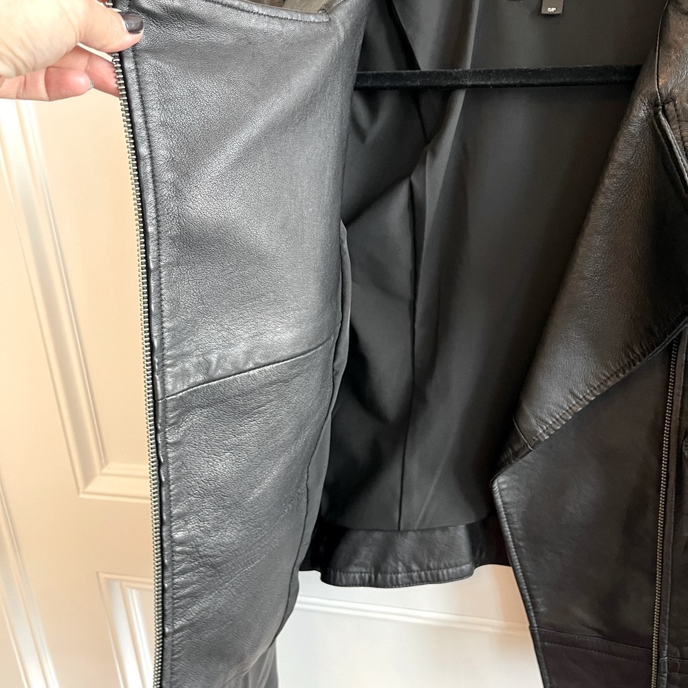 Mackage for Aritzia Kenya Lambskin Leather Moto Jacket Black Size Small - Picture 10 of 15